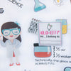 Chemistry printing drawstring bag personalized label iOLa & eFFi close up 