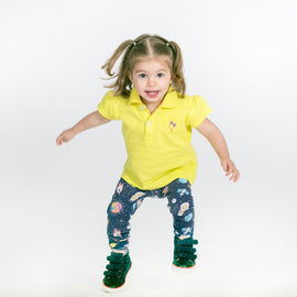 Yellow Polo Shirt with iOLA & eFFI Icon for Girl