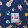 Drawstring Bag Space Pattern Label close up