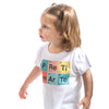 Girl wearing White Cotton t-shirt with PReTi SmArTe message